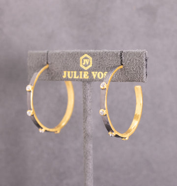 Crescent Stone Hoop Mixed Metal by Julie Vos