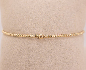 Classic Gold 2mm Bangle - by E Newton