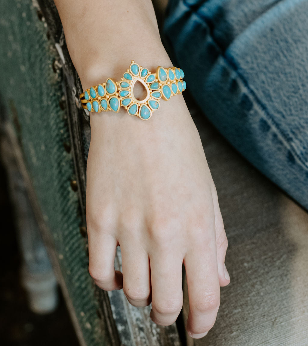 Zion Cuff in Turquoise by Christina Greene