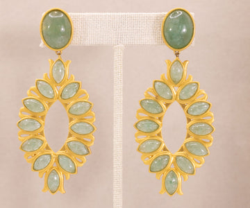 Water Lily Drop Earrings in Green by Christina Greene