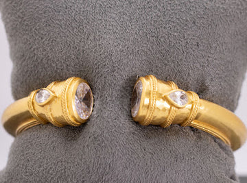 Cannes Demi Cuff in Gold with Cubic Zirconia by Julie Vos