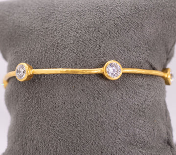 Milano Bangle Gold with Cubic Zirconia by Julie Vos