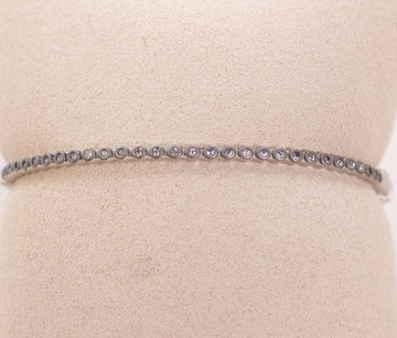 Micro Crystal Round Bangle by Freida Rothman