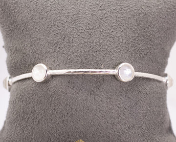 Milano Luxe Bangle in Silver with Iridescent by Julie Vos