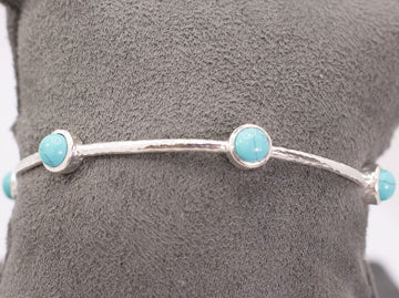 Milano Luxe Bangle Silver with Turquoise by Julie Vos
