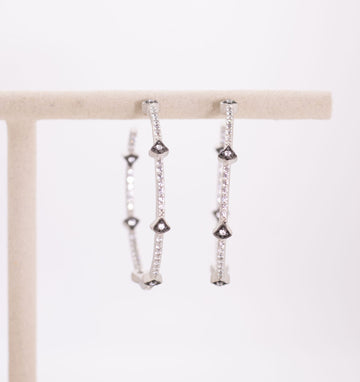 Pave Arrows Station Hoop by Freida Rothman