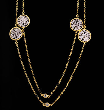 Shining Hope Station Long Necklace by Freida Rothman