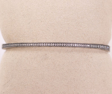 Signature Thin Pave Hinge Bangle by Freida Rothman