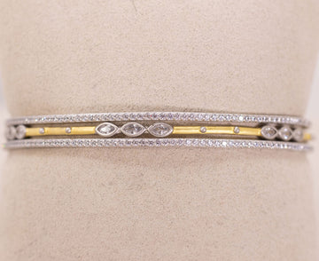 Marquise Station 3-Stack Bangle by Freida Rothman