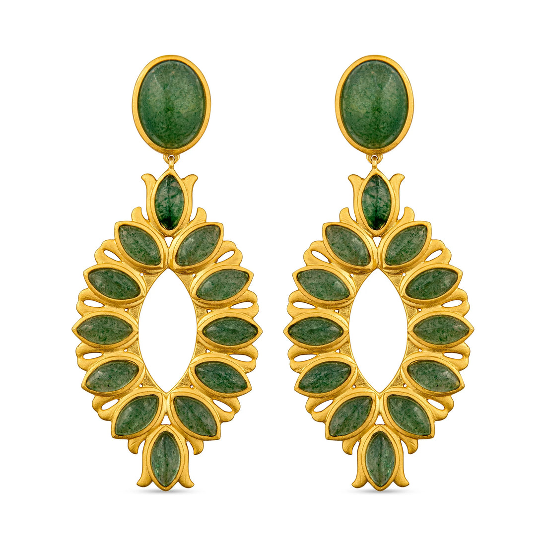 Water Lily Drop Earrings in Green by Christina Greene